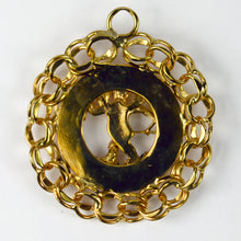 Load image into Gallery viewer, Large Vintage Cupid 14 Karat Yellow Gold Gem Set Charm Pendant