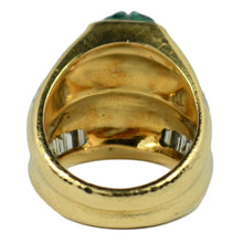 Load image into Gallery viewer, Carved Emerald Diamond 18K Yellow Gold Ring