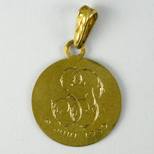 Load image into Gallery viewer, French Virgin Mary 18K Yellow Gold Enamel Charm Pendant