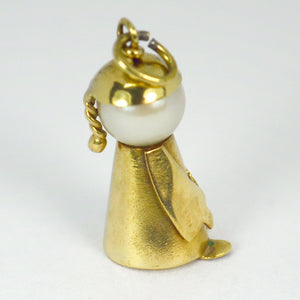 Graduate 14K Yellow Gold Cultured Pearl Charm Pendant