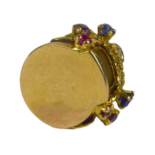 Load image into Gallery viewer, French Yellow Gold Gem Set Love Heart Lovers Pavilion Charm Pendant