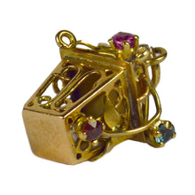 Load image into Gallery viewer, French Yellow Gold Gem Set Lantern Charm Pendant