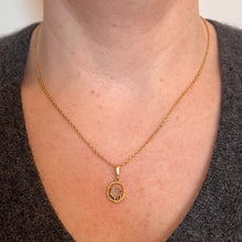 Load image into Gallery viewer, 18K Yellow Gold Rainbow Moonstone Labradorite Charm Pendant