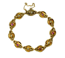 Load image into Gallery viewer, Pearl Ruby 18K Yellow Gold Link Bracelet, circa 1900