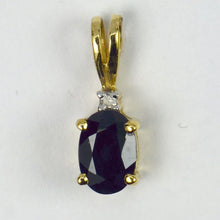 Load image into Gallery viewer, Sapphire Diamond 18K Yellow White Gold Charm Pendant