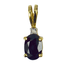 Load image into Gallery viewer, Sapphire Diamond 18K Yellow White Gold Charm Pendant