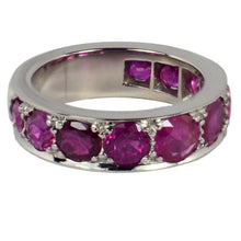 Load image into Gallery viewer, Natural Ruby 18K White Gold Eternity Band Ring
