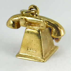 9K Yellow Gold Good Luck Telephone Charm Pendant