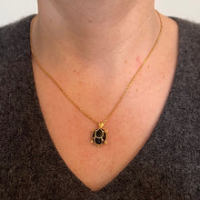 Load image into Gallery viewer, 18K Yellow Gold Wood Turtle Tortoise Charm Pendant