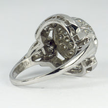 Load image into Gallery viewer, White Diamond Platinum Dome Cocktail Ring
