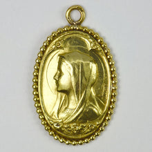 Load image into Gallery viewer, French Virgin Mary 18K Yellow Gold Medal Pendant