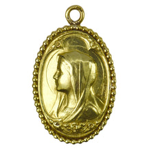 Load image into Gallery viewer, French Virgin Mary 18K Yellow Gold Medal Pendant