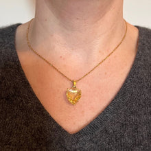 Load image into Gallery viewer, French 18K Yellow Gold Citrine Witch's Heart Charm Pendant