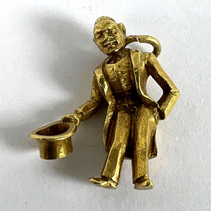 Vintage Italian Lucky Gobbo Hunchback Good Luck 18K Yellow Gold Charm Pendant