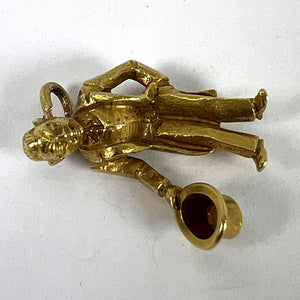 Vintage Italian Lucky Gobbo Hunchback Good Luck 18K Yellow Gold Charm Pendant