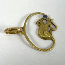 Load image into Gallery viewer, Vintage Mouse Blue Sapphire 18K Yellow Gold Charm Pendant
