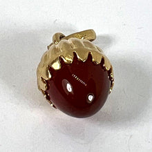 Load image into Gallery viewer, Small Italian Acorn Carnelian Chalcedony 18K Yellow Gold Charm Pendant
