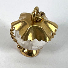 Load image into Gallery viewer, Vintage Italian 18K Yellow Gold Rock Crystal Quartz Storm Lantern Charm Pendant
