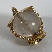 Load image into Gallery viewer, Vintage Italian 18K Yellow Gold Rock Crystal Quartz Storm Lantern Charm Pendant
