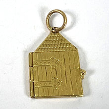 Load image into Gallery viewer, Vintage Love Heart House Opening Door 18K Yellow Gold Enamel Charm Pendant
