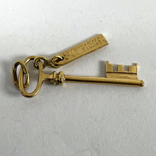 Load image into Gallery viewer, Vintage French Bonheur Good Luck Key 18K Yellow Gold Charm Pendant
