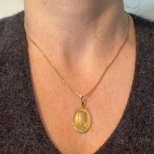 Load image into Gallery viewer, French Emile Dropsy Virgin Mary 18K Yellow Gold Religious Medal Pendant
