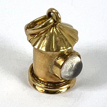 Load image into Gallery viewer, Vintage French 18K Yellow Gold Rock Crystal Quartz Storm Lantern Charm Pendant
