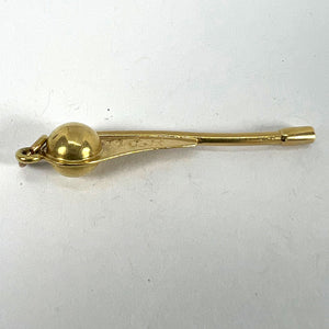 Vintage 18K Yellow Gold Sailing Yacht Boat Rudder Handle Charm Pendant