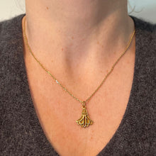 Load image into Gallery viewer, Vintage Egyptian Lotus Flower Symbol of Rebirth 18K Yellow Gold Charm Pendant
