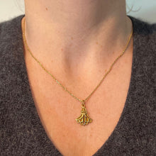 Load image into Gallery viewer, Vintage Egyptian Lotus Flower Symbol of Rebirth 18K Yellow Gold Charm Pendant
