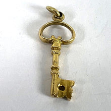 Load image into Gallery viewer, Vintage Good Luck Key 18K Yellow Gold Charm Pendant
