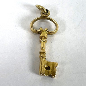 Vintage Good Luck Key 18K Yellow Gold Charm Pendant