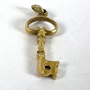 Vintage Good Luck Key 18K Yellow Gold Charm Pendant