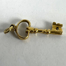 Load image into Gallery viewer, Vintage Good Luck Key 18K Yellow Gold Charm Pendant

