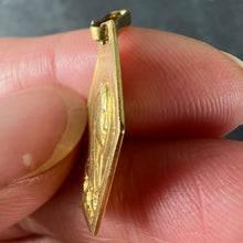 Load image into Gallery viewer, French Art Deco Virgin Mary 18K Yellow Gold Religious Charm Medal Pendant
