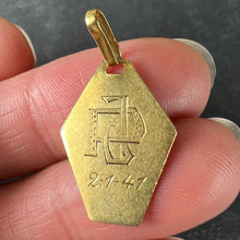 Load image into Gallery viewer, French Art Deco Virgin Mary 18K Yellow Gold Religious Charm Medal Pendant
