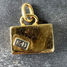Load image into Gallery viewer, Vintage Weekend Suitcase Love Heart 18K Yellow Gold Ruby Charm Pendant
