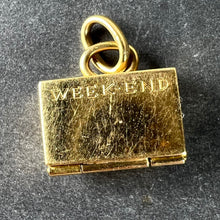 Load image into Gallery viewer, Vintage Weekend Suitcase Love Heart 18K Yellow Gold Ruby Charm Pendant
