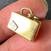 Load image into Gallery viewer, Vintage Weekend Suitcase Love Heart 18K Yellow Gold Ruby Charm Pendant
