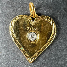 Load image into Gallery viewer, French Love My Heart Is Yours 18K Yellow Gold Diamond Pendant Charm
