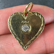 Load image into Gallery viewer, French Love My Heart Is Yours 18K Yellow Gold Diamond Pendant Charm
