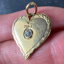 Load image into Gallery viewer, French Love My Heart Is Yours 18K Yellow Gold Diamond Pendant Charm

