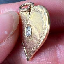 Load image into Gallery viewer, French Love My Heart Is Yours 18K Yellow Gold Diamond Pendant Charm
