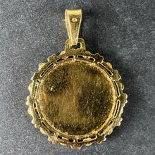 Load image into Gallery viewer, Vintage French Augis Plus Qu’Hier Heart Halo 18K Yellow Gold Love Medal Pendant
