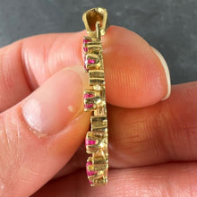 Load image into Gallery viewer, Vintage French Augis Plus Qu’Hier Heart Halo 18K Yellow Gold Love Medal Pendant
