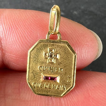 Load image into Gallery viewer, Augis Plus Qu’Hier 18K Yellow Gold Ruby Diamond Love Pendant Charm
