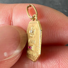 Load image into Gallery viewer, Augis Plus Qu’Hier 18K Yellow Gold Ruby Diamond Love Pendant Charm
