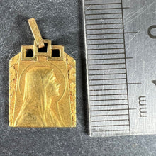 Load image into Gallery viewer, French Art Deco Virgin Mary Rolled 18K Yellow Gold Filled Charm Pendant
