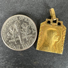 Load image into Gallery viewer, French Art Deco Virgin Mary Rolled 18K Yellow Gold Filled Charm Pendant
