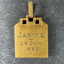 Load image into Gallery viewer, French Art Deco Virgin Mary Rolled 18K Yellow Gold Filled Charm Pendant
